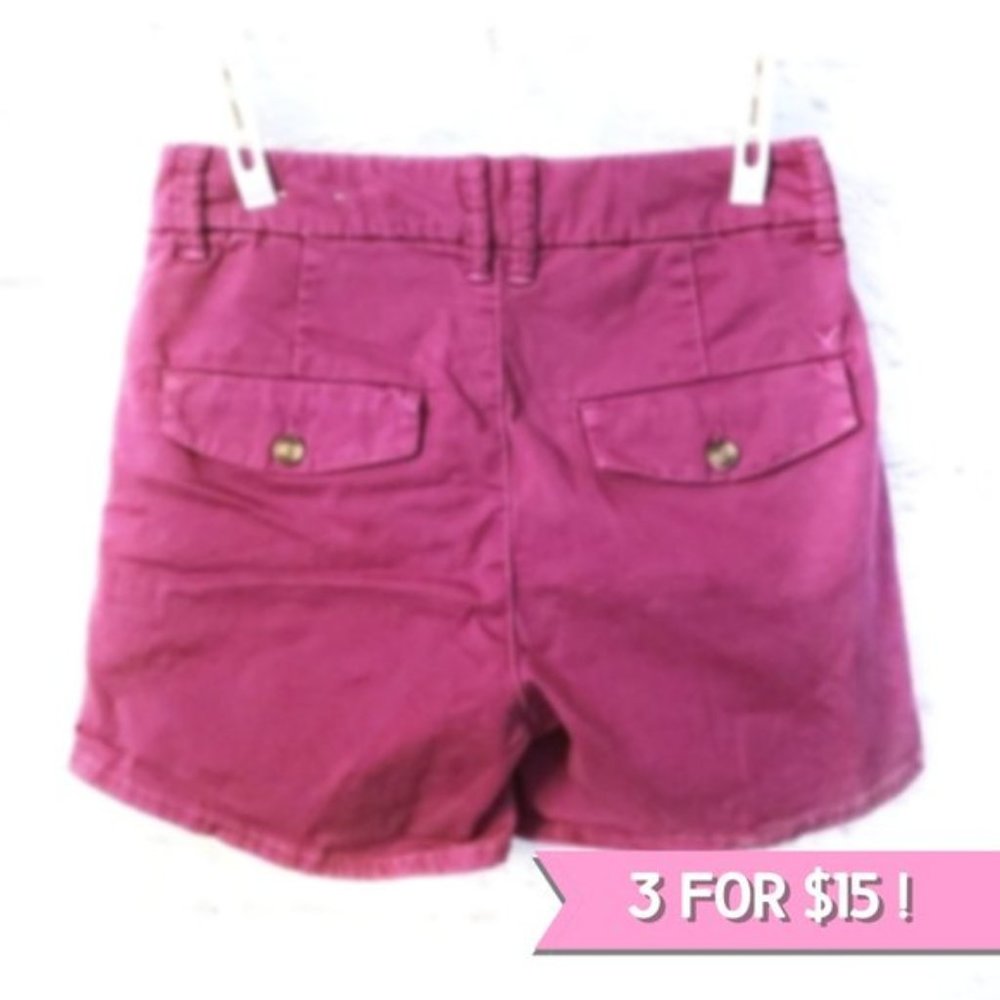 AE》Magenta Shorts•Pink Khaki•High Rise•Stretch